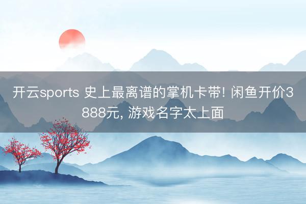 开云sports 史上最离谱的掌机卡带! 闲鱼开价3888元， 游戏名字太上面