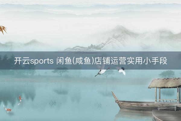开云sports 闲鱼(咸鱼)店铺运营实用小手段