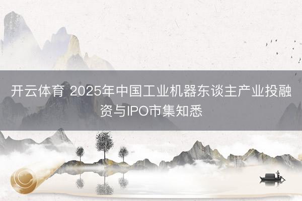 开云体育 2025年中国工业机器东谈主产业投融资与IPO市集知悉