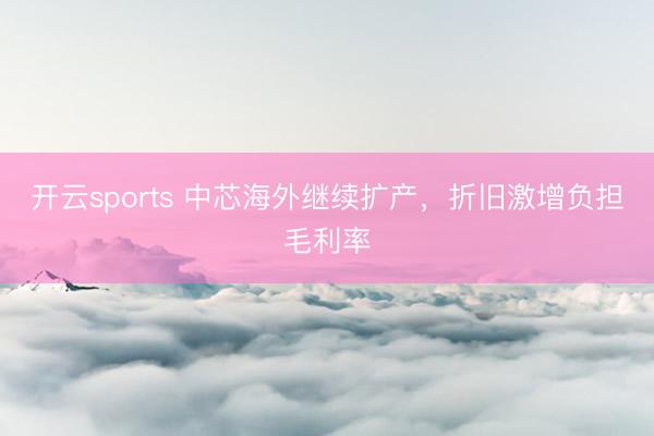 开云sports 中芯海外继续扩产，折旧激增负担毛利率