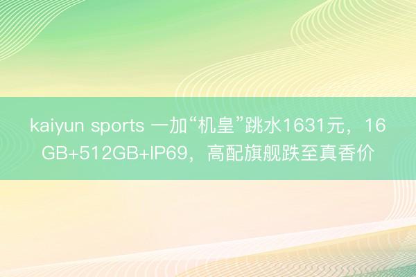 kaiyun sports 一加“机皇”跳水1631元,16GB+512GB+IP69,高配旗舰跌至真香价