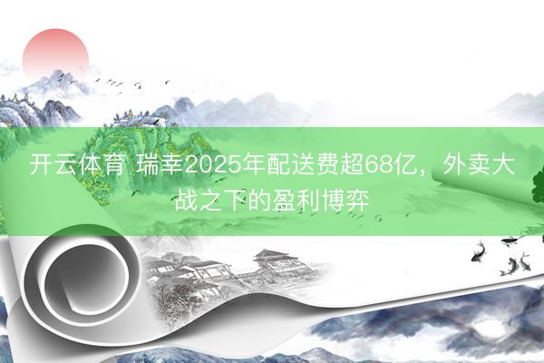 开云体育 瑞幸2025年配送费超68亿，外卖大战之下的盈利博弈